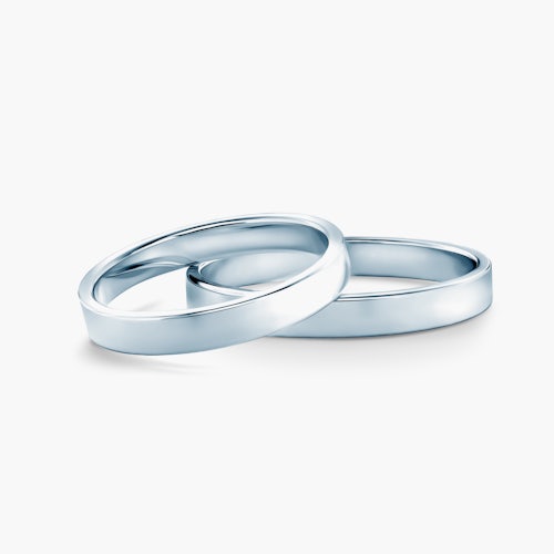 Obrączki ślubne: białe złoto, płaskie, 3 mm